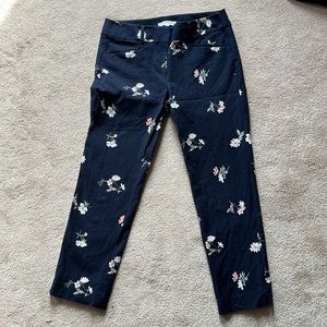 LOFT - Navy Blue Floral Dress Pant